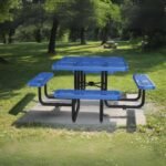 46" Square Picnic Table With Umbrella Hole - Image 5
