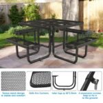 46" Square Picnic Table With Umbrella Hole - Image 5