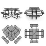 46" Square Picnic Table With Umbrella Hole - Image 7