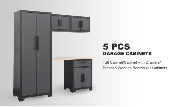 Chery Industrial 5 Piece Garage Storage Cabinet Set