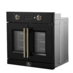 FORNO Asti 30" 3.58 cu. ft. French Door Electric Wall Oven with Air Fry, Self-Clean and Sous Vide in Black with Antique Brass Accents, FBOEL1333-30BLK - Image 3