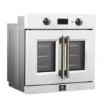 FORNO Asti 30" 3.58 cu. ft. French Door Electric Wall Oven with Air Fry, Self-Clean and Sous Vide in White with Antique Brass Accents, FBOEL1333-30WHT - Image 9