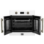 FORNO Asti 30" 3.58 cu. ft. French Door Electric Wall Oven with Air Fry, Self-Clean and Sous Vide in White with Antique Brass Accents, FBOEL1333-30WHT - Image 2