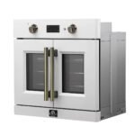 FORNO Asti 30" 3.58 cu. ft. French Door Electric Wall Oven with Air Fry, Self-Clean and Sous Vide in White with Antique Brass Accents, FBOEL1333-30WHT - Image 4