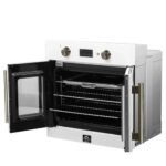 FORNO Asti 30" 3.58 cu. ft. French Door Electric Wall Oven with Air Fry, Self-Clean and Sous Vide in White with Antique Brass Accents, FBOEL1333-30WHT - Image 5
