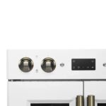 FORNO Asti 30" 7.36 cu. ft. French Door Double Electric Wall Oven with Air Fry, Self-Clean and Sous Vide in White with Antique Brass Accents, FBOEL1340-30WHT - Image 3