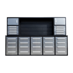 9.5ft Storage Workbench with 30 Drawers & 2 Cabinets