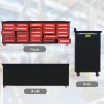 10ft 25-Drawer Storage Workbench with Wheels - Image 6