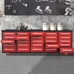 10ft 25-Drawer Storage Workbench with Wheels - Image 7