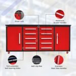 7ft 10-drawer Storage Workbench with Wheels - Image 6
