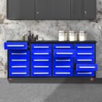 7ft 20-Drawer Storage Workbench with Wheels - Image 14