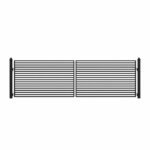 Aleko 18'x6' Steel Dual Swing Driveway Gate - MILAN Style