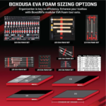 Boxo 20-Piece 3/4" Dr Metric Standard Length 6-Point Chrome Socket Set | 2/3rd EVA Foam - Image 2