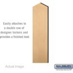 Double End Side Panel - for 5 Feet High - 15 Inch Deep Designer Wood Locker - with Sloping Hood by Salsbury - Image 6
