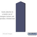 Double End Side Panel - for 5 Feet High - 18 Inch Deep Designer Wood Locker - with Sloping Hood by Salsbury - Image 2
