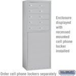 Free-Standing Enclosure for #19158-16 and #19158-20 - Recessed Mounted Cell Phone Lockers - Aluminum by Salsbury - Image 4