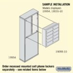 Free-Standing Enclosure for #19158-16 and #19158-20 - Recessed Mounted Cell Phone Lockers - Aluminum by Salsbury - Image 5