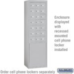 Free-Standing Enclosure for #19178-21 - Recessed Mounted Cell Phone Lockers - Aluminum by Salsbury - Image 4