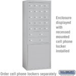 Free-Standing Enclosure for #19178-24 and #19178-28 - Recessed Mounted Cell Phone Lockers - Aluminum by Salsbury - Image 4