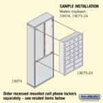 Free-Standing Enclosure for #19178-24 and #19178-28 - Recessed Mounted Cell Phone Lockers - Aluminum by Salsbury - Image 5