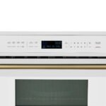 FORNO Espresso Oliena 30" 1.6 cu. ft. Built-In Microwave Oven in White with Antique Brass Handles, FMWDR3093-30WHT - Image 2