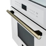 FORNO Espresso Oliena 30" 1.6 cu. ft. Built-In Microwave Oven in White with Antique Brass Handles, FMWDR3093-30WHT - Image 5