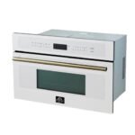 FORNO Espresso Oliena 30" 1.6 cu. ft. Built-In Microwave Oven in White with Silver Handles, FMWDR3093-30WHT - Image 4