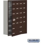 Recessed Mounted Cell Phone Storage Locker with 20 A Doors (19 usable) 4 B Doors in Aluminum - Keyed Locks by Salsbury - Image 3