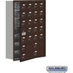 Recessed Mounted Cell Phone Storage Locker with 20 A Doors (19 usable) 4 B Doors in Aluminum - Keyed Locks by Salsbury - Image 4