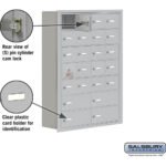 Recessed Mounted Cell Phone Storage Locker with 20 A Doors (19 usable) 4 B Doors in Aluminum - Keyed Locks by Salsbury - Image 8