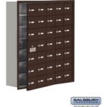 Recessed Mounted Cell Phone Storage Locker with 35 A Doors (34 usable) in Aluminum - Keyed Locks by Salsbury - Image 3