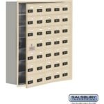 Recessed Mounted Cell Phone Storage Locker with 35 A Doors (34 usable) in Aluminum - Keyed Locks by Salsbury - Image 6