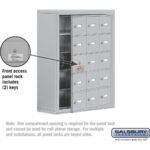 Surface Mounted Cell Phone Storage Locker with 15 A Doors (14 usable) in Aluminum - Keyed Locks by Salsbury - Image 7