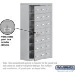 Surface Mounted Cell Phone Storage Locker with 21 A Doors (20 usable) in Aluminum - Keyed Locks by Salsbury - Image 5