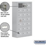 Surface Mounted Cell Phone Storage Locker with 21 A Doors (20 usable) in Aluminum - Keyed Locks by Salsbury - Image 6