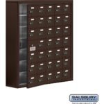 Surface Mounted Cell Phone Storage Locker with 35 A Doors (34 usable) in Aluminum - Keyed Locks by Salsbury - Image 4