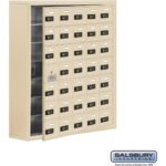Surface Mounted Cell Phone Storage Locker with 35 A Doors (34 usable) in Aluminum - Keyed Locks by Salsbury - Image 6