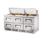 True Refrigeration TFP-72-30M-D-6 Sandwich/Salad Unit Three-section