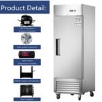 27"W Single Solid Door Reach-In Refrigerator 19 cu. ft. Commercial Refrigerator - Image 6