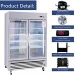 54"W Commercial Refrigerator 42 cu. ft. 2 Glass Door Reach In Refrigerator - Image 6