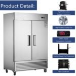 54"W Commercial Freezer 42 cu. ft. 2 Solid Door Reach-In Freezer - Image 5