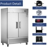 54"W Commercial Refrigerator 42 cu. ft. 2 Solid Door Reach-In Refrigerator - Image 6