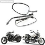 1 Pair Chrome Motorcycle Mirror Motorbike Rearview Mirror YAMAHA Vmax Virago 535 - Image 2