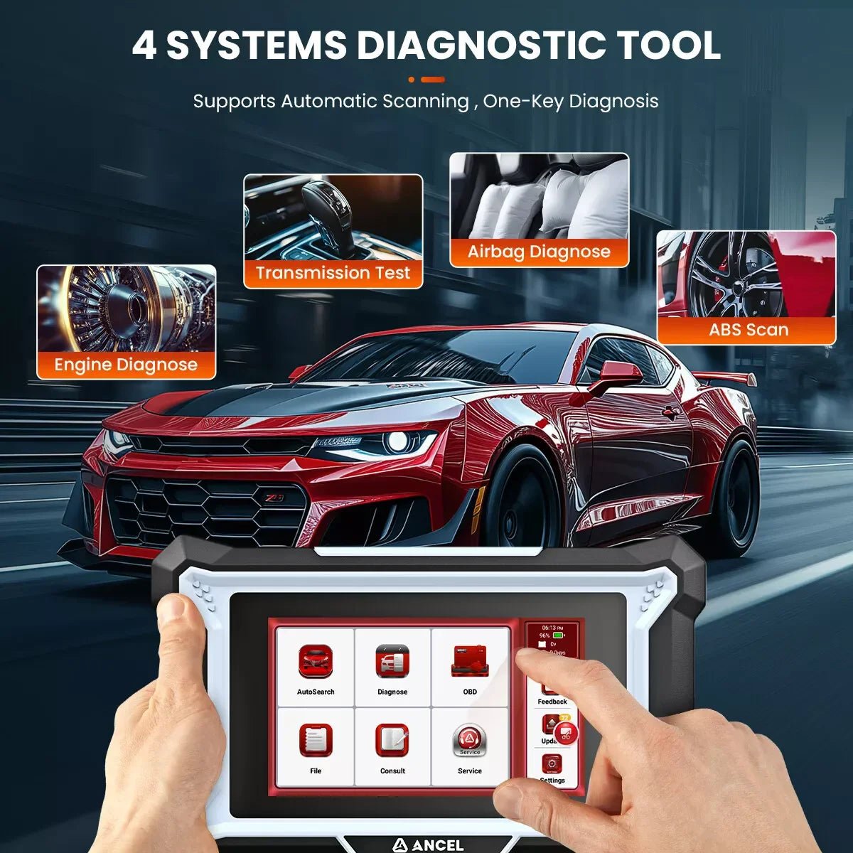 ANCEL DS100 OBD2 Scanner ABS SRS Engine TCM Code Reader with 7 Reset Services - Image 7