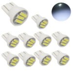100pcs T10 3 SMD 7014 LED 3SMD 7020 1W White Blue W5W LED Wedge Plate Light