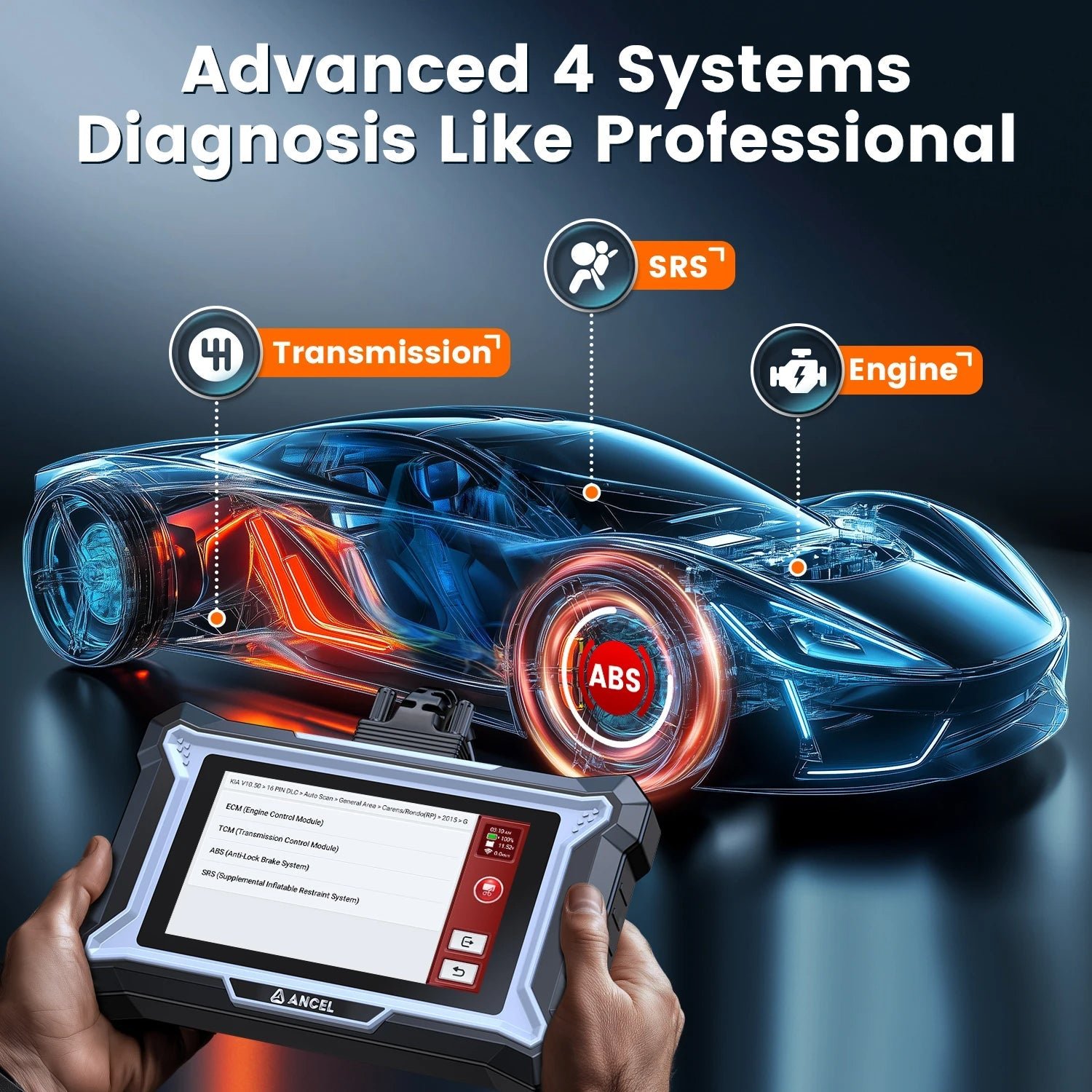 ANCEL DS100 OBD2 Scanner ABS SRS Engine TCM Code Reader with 7 Reset Services - Image 14