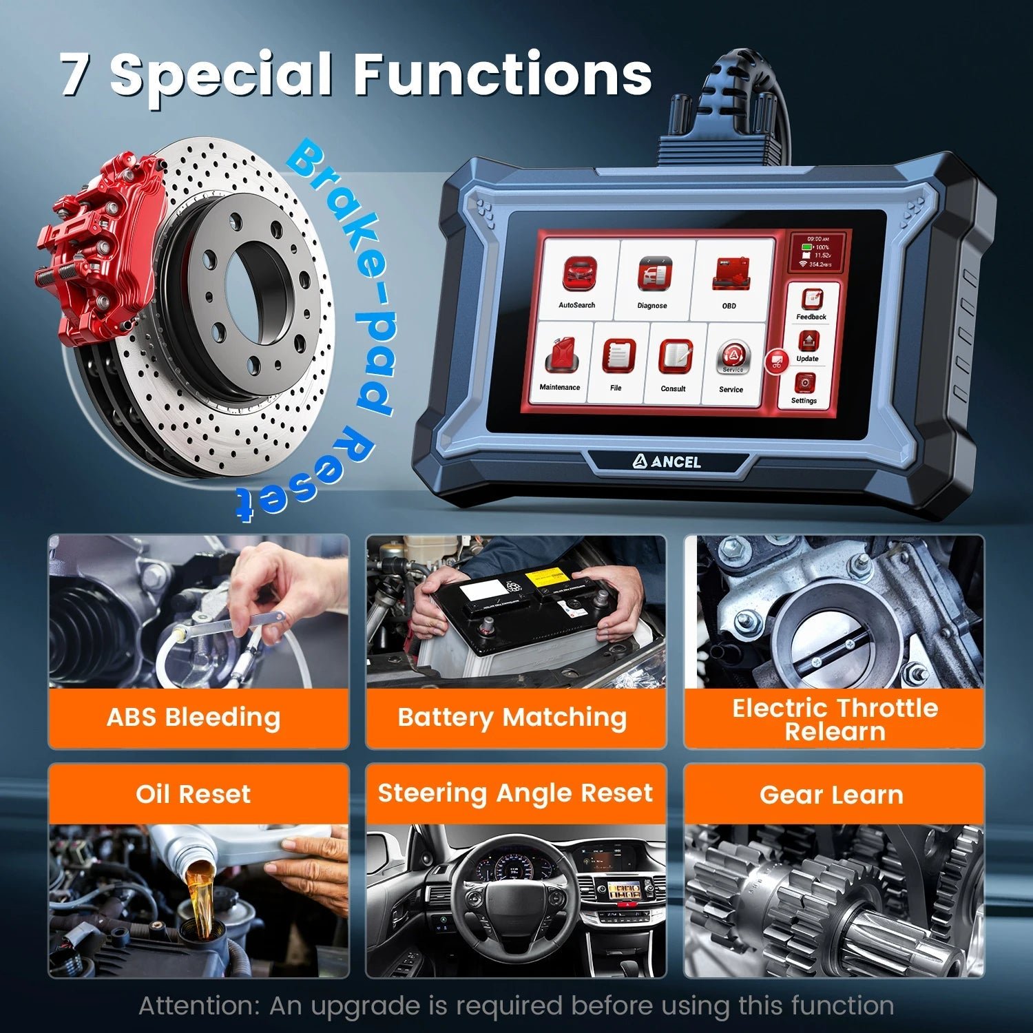 ANCEL DS100 OBD2 Scanner ABS SRS Engine TCM Code Reader with 7 Reset Services - Image 15