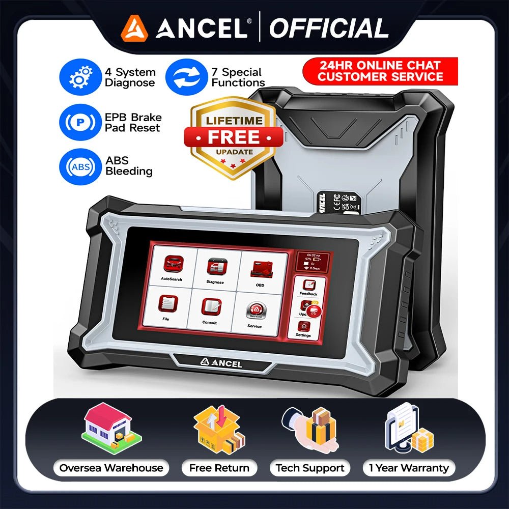 ANCEL DS100 OBD2 Scanner ABS SRS Engine TCM Code Reader with 7 Reset Services - Image 3