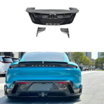 Porsche Taycan 4S (All Years) M-Style Carbon Fiber Rear Diffuser — Aggressive Luxury Upgrade