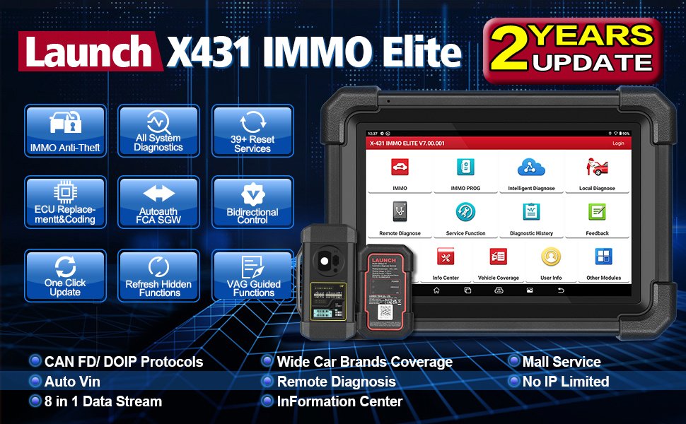 LAUNCH X431 IMMO ELITE Key Programmer and Diagnostic Tablet